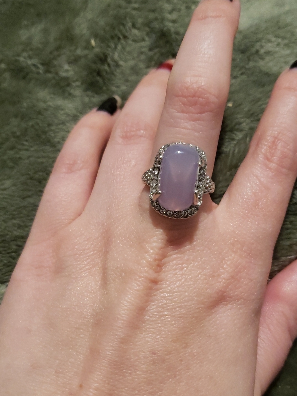Sterling Silver Lavender Chalcedony Cocktail Ring